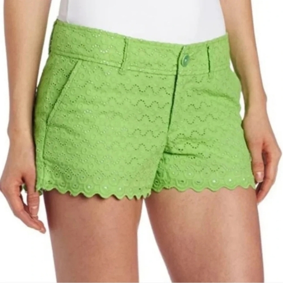 Lilly Pulitzer Green Walsh shorts Size 0 - Picture 1 of 8